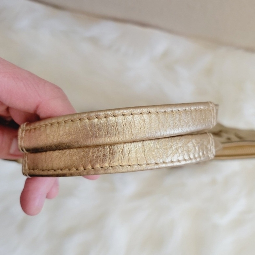 Coach Purse / Handbag Gold & Canvas - Picture 5 of 7